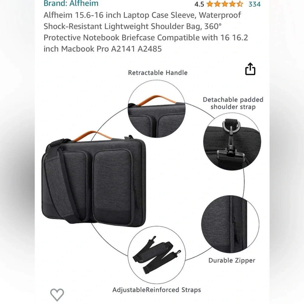 BRAND NEW ALFHEIM BRAND 15x6x16 INCH WATERPROOF LAPTOP SHOULDER BAG